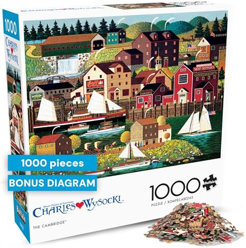 Buffalo Games - Charles Wysocki - The Cambridge - 1000 Piece Jigsaw Puzzle for Adults Challenging Puzzle Perfect for Game Nights - Finished Size 26.75 x 19.75