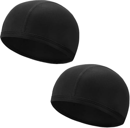 QKURT Cyclisme Skull Cap, 2PCS Respirant Été sous Casque Chapeau Parfait pour Le Chapeau de Course Doublure de Casque Sports Beanie Moto