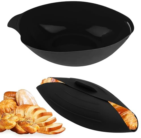 Stampo in Silicone per Pane, Stampo per Pane in Silicone 3 in 1, Resistente al Calore Temperature Fino a 230 °C, Ciotola Per Panes Ovale, Stampis per Panes in Silicones per Cuocere e Mescolare (Nero)