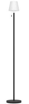 EGLO Solar Stehlampe Montapalma-L, kabellose Akku Standleuchte mit Zugschalter, Lampe Wohnzimmer dimmbar aus Stahl in schwarz, Kunststoff weiß, warmweiß, RGB, IP54