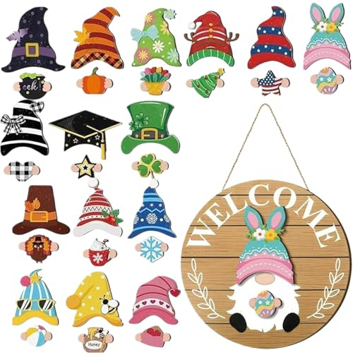 per porta con , magnete intercambiabile, cartello di benvenuto per Halloween e feste stagionali con funzione decorativa, porta d'ingresso, portico, cortile, decorazione per la casa