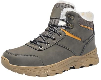 Generisch Chaussures de randonnée hautes pour homme - Bottes de neige épaisses et chaudes - Chaussures d'hiver - Coupe-vent et résistantes à l'abrasion - Semelle épaisse - Chaussures de montagne