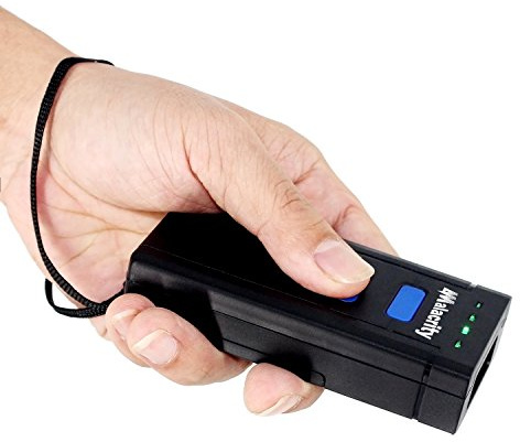 Alacrity 2D QR 1D Mini Bluetooth Barcode Scanner, Bluetooth 2,4 GHz kabellosem kabelgebundenem USB 3in1, Freihändiges Digitalem Barcode Leser für Windows Mac iOS Android,2877DB