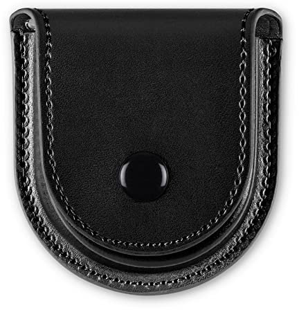 Hermann Jäckle Gürteltasche Taschenuhr-Etui Lederimitat Druckknopf für 1 Taschenuhr (Schwarz)