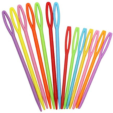 LEEQ 40 Stück Kunststoff Nähnadeln Webnadeln für Kinder, Plastiknähnadeln Großem öhr Plastik Nadeln für Kinder Nähen Handwerk