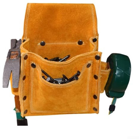 Fondina in pelle bovina anti taglio per un facile accesso, perfetta per viti, chiodi e punte da trapano