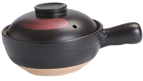 FIXOSHEE Cazuela De Barro Pequeña Para Cocina Casera, Olla De Cerámica Resistente Para Guisos, Olla Para Estofado Asa, Adecuado Para Uso Doméstico y Comidas Individuales