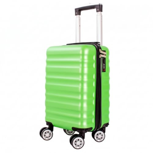 MF Handbags Ryanair 40x20x25cm Hard Shell Cabin Suitcase, Lightweight 4-Wheel Underseat Hand Luggage 360° Spinner Wheels, Durable Travel Trolley Bag, Combination Lock (Lime Green)