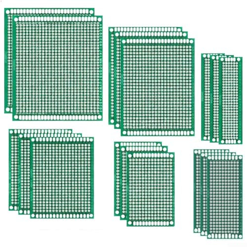 Kit de placa PCB de doble cara, juego de 32 piezas con 6 tamaños (2 x 8 a 7 x 9 cm), placa de circuito impreso para soldadura, proyectos electrónicos de bricolaje