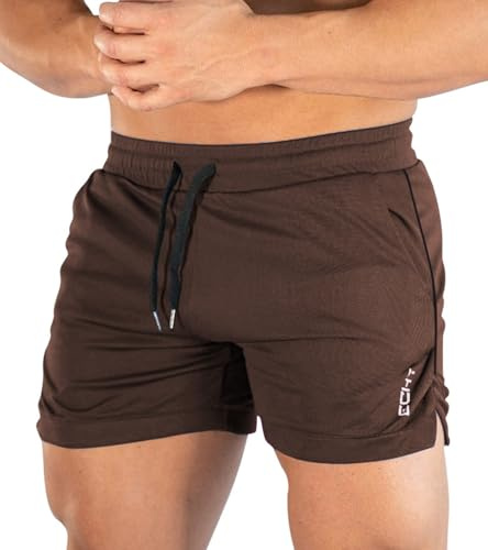 Superora Shorts för män, ventilerande träningsshorts med fickor för löpning, gym och utomhusträning | Nät, 7,6 cm, andningsbar, snabbtorkande, träning, utomhus, fitness, joggare