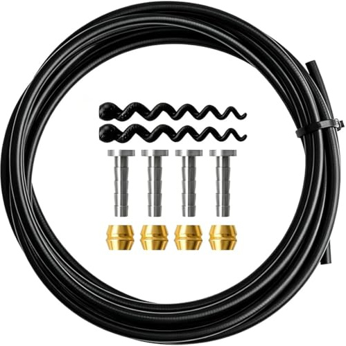 Juego de latiguillos de freno hidráulico para bicicleta (2500 mm) – Kit de reparación con manguera metálica, olivas y conectores de inserción – Cable de freno de alta presión para sistemas BH90 – Acce