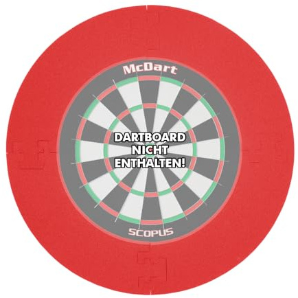 McDart Anello di protezione per bersaglio per freccette, colore rosso, prodotto in Germania, edizione