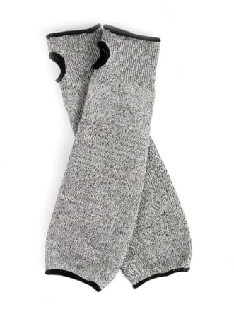 VerveFusion - Puño de brazo para mujer y hombre, 45 cm, color gris, protección delantera y brazo anticorte, guante de trabajo con agujero para pulgar, manguito de brazo resistente a perforaciones para