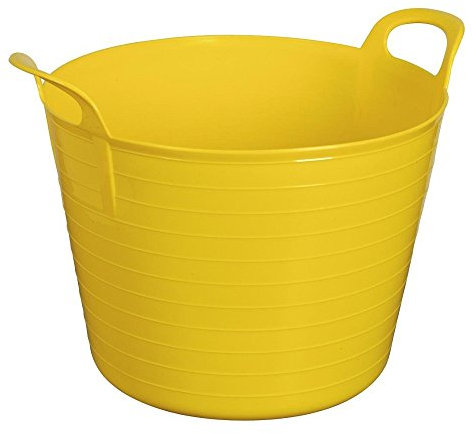 Easy Shopping Large Medium Small Flexi Tub Garden Home Flexible Colour Rubber Storage Container Bucket Polyethylene Flex Tub- MADE IN U.K. (Small 14 Liter, Yellow)