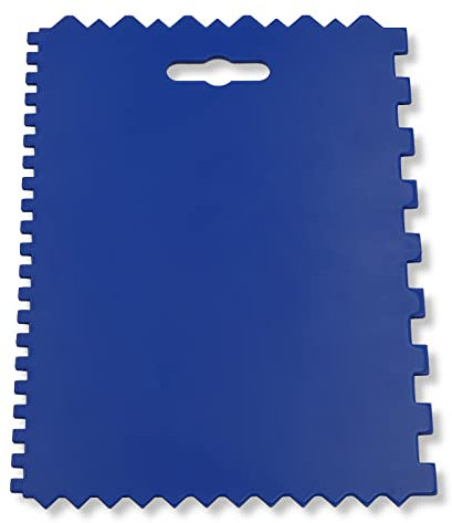 DEWEPRO® Spatule en plastique universelle - Spatule dentée avec différentes dents - 175 x 132 mm