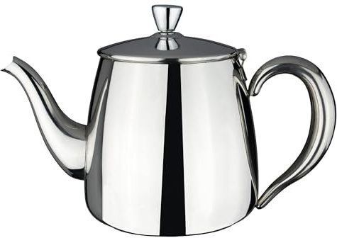 Café Olé Premium Teapot, 3 Cup / 24oz / 680ml, Stainless Steel, Classic Teapot Design with Mirror Finish, Perfect Pour Spout