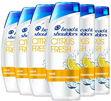 Head & Shoulders, Citrus Fresh Anti-Schuppen-Shampoo, für fettiges Haar, mit Zitrusduft, 6 x 250 ml