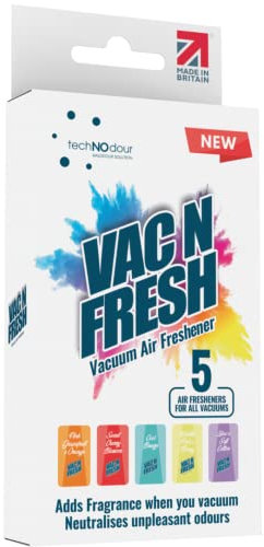 Vac N Fresh Hoover Bag Fresheners - Scented Vacuum Cleaner Smellies - For Bagless as well as Regular Vacuum Cleaners - Card Shaped Vac Deodoriser Discs for Pet Lovers (5 count (Pack of 1))