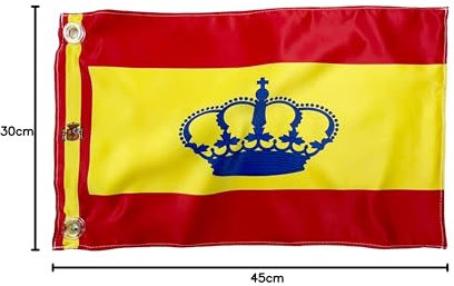Bandera de Barco Embarcación España desde 45x30 cm Regalo 10 Pulseras de RASO Bandera ESPAÑA náutica. Bandera de Pabellón España (70x100 cm)