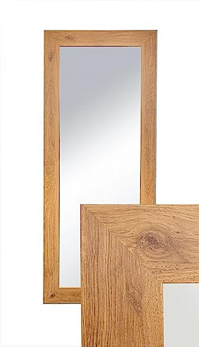 BD ART Specchio decorativo da parete, 120 x 50 cm, ambra e rovere