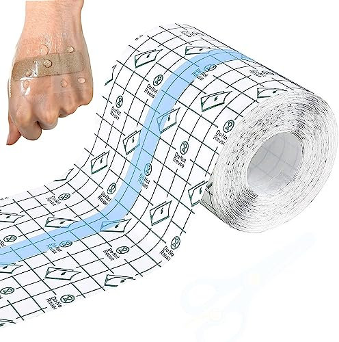 Benda Trasparente Impermeabile, 10cm*10m Bandage Roll, Cerotti Elastici di Fissaggio Nastro Medico Trasparente, Bendaggio Antiallergico Benda per Tatuaggi Protezione Delle Ferite