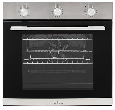 Willow WOF60SS 60cm Fan Assisted Oven with plug and 7 Oven Functions, Mechanical Timer, Integrated Grill, 2 Years Warranty - Stainless Steel