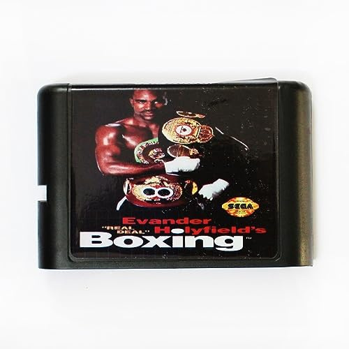 Evander Holyfield's Real Deal' Boxing 16 bit MD Game Card per Sega Mega Drive per Sega Genesis (nero)