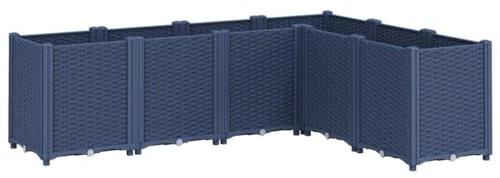 vidaXL Odlingslåda blågrå 160x120x53 cm PP, odlingskruka, blomkrukor, utomhuskruka, odlingskrukor, blomkruka, utomhuskrukor, odlingslåda för hörn