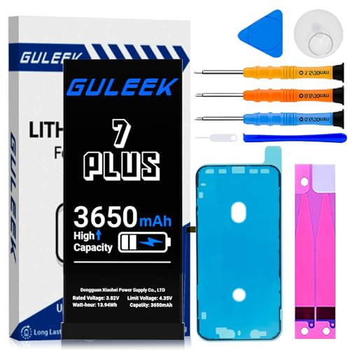 GULEEK Battery for iPhone 7 Plus, 3650 mAh High Capacity Real Replacement Kit with Tools and Guide