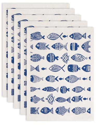 SUPERDANT 5PCS Carta Da Trasferimento Subsmalto Pesci Per Ceramica Carta Da Decalco Con Pesci Disegnati A Mano Trasferimento Argilla Adesivi Per Fai Da Te Artigianato Decalco Scorrevole Smalto Regalo