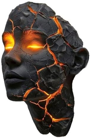 3D Illusion Wall Lamp - Battery Powered LED Resin Art Light with Cracked Glass Effect, Wireless Gothic Night Light for Living Room, Bedroom, Entryway, Portable Indoor Wall Decor with Manual Switch