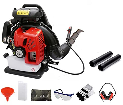 Dealourus 2019 Souffleur à Feuilles à Essence 75 CC Extrêmement Puissant – 330 km/h Léger avec Sangles de Soutien rembourrées améliorées pour Un Maximum de Confort