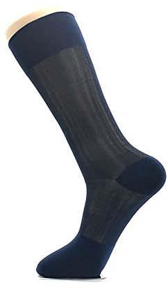 LUMoony 2 paia di calzini da uomo in tubo di affari calzini da vestito puro calze da affari abito formale da indossare tuta calze da lavoro vestito maschile calze trasparenti