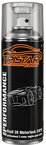 TRISTARcolor 310°C hitzebeständiges Lackspray in Grau glänzend Spraydose Sprühdose Rostschutz für Auspuff Motor Autolack schnell trocknend 400ml