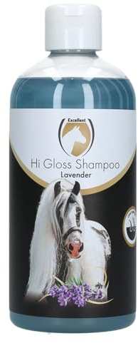 Excellent Hi Gloss Shampoo - 500 ml - Caballo - Champú Limpiador y nutritivo - con acondicionador - para Cola y Crin - Lavanda