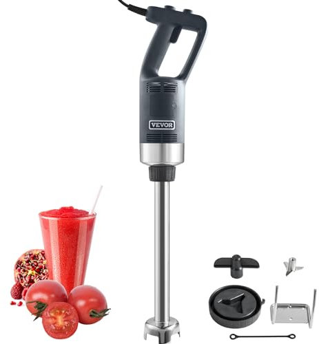 VEVOR Batidora de Mano 750 W 755 mm Licuadora de Inmersión Comercial de Alta Resistencia Velocidad Variable Hoja de Acero Inoxidable Batidora Portátil Versátil para Sopa Batido Puré Comida para Bebés