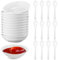 12 Pièces Bols à Tapas et Sauces, 3x3x0,8inch Rond Bols à Sauce Soja, Bols à Trempette, Petit Bols à Sauce avec Cuillère, Sauce Dish Tray, Coupelles à Trempette Sauce de Soja, pour Sauces, Épices