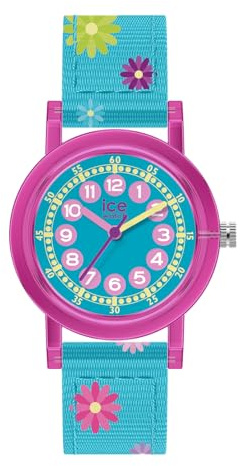 ICE-WATCH - Ice Learning Pink Flowers - Montre Bleue pour Fille avec Bracelet en Nylon - 023300 (Small)