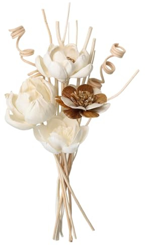 Reed Diffuser Sticks Set of 12, Natural Paper Material, Flower Diffusers for Home Bathroom and Bedroom Decor