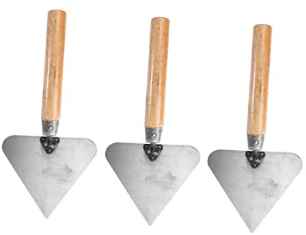 Veemoon Llana De Hormigón De Acero Inoxidable Con Mango De Madera 3 Piezas Herramienta De Albañilería Paleta Para Yeso Raspador De Barro Para Proyectos De Construcción Uso Profesional