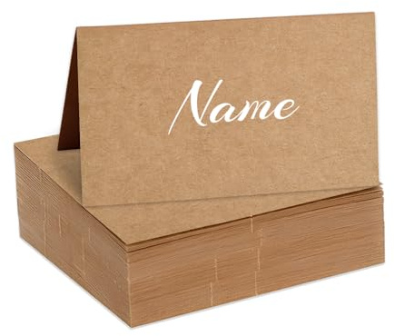 YZROHYI 150 Piezas Tarjetas Marcasitios Boda 9x10 CM,Tarjetas de Lugar de Mesa de Papel Kraft,Etiquetas para Mesa Nombre de Invitados,Carteles Boda Mesas,Etiquetas Nombre de Asiento de Cumpleaños