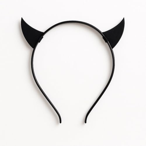 ATKIN BROTHERS Devil Headband Devil Horn Headband Halloween Christmas Carnival Fancy Dress Black Boppers Cosplay Party Accessories Headwear for Kids Adults Womenladies Devil Outfit Black (1 Pc)