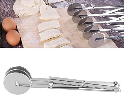 Zenithaur in acciaio inossidabile cutter pasticceria pasta multi -ruota pasta braccio regolabile ossidatio - libertà alta durezza per strumento di cottura della (Cut pizza a tre ruote)