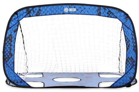 Inter linea Home - Porta da calcio montabile per bambini, struttura facile da assemblare, decorata con logo ufficiale e nome squadra, Blu Royal