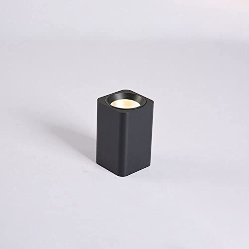 LED Wall Lamp Surface Mounted Spotlight, Square Aluminum Indoor Picture Light, Aent Spotlight for Bedroom, Kitchen, Corridor, Living Room - Black 3000K