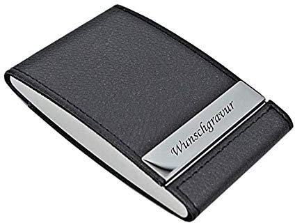 Tarjetero Caja Tarjetas de Visita con Grabado Aspecto Aluminio Grabado