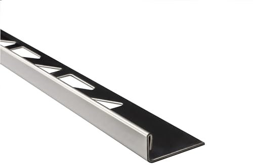L-Profil Edelstahlschiene Fliesenprofil Fliesenschiene Edelstahl V2A L250cm 8mm glänzend