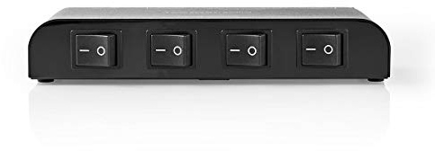 Nedis 4 Way Speaker Control Switchbox Selector Terminal Clamp Connectors | 4-16 Ohm | 200 W | Aluminium | Black