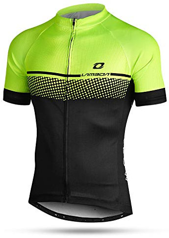 LAMEDA Cycling Jersey Mens Short Sleeve Top Bike Shirt Summer Green M