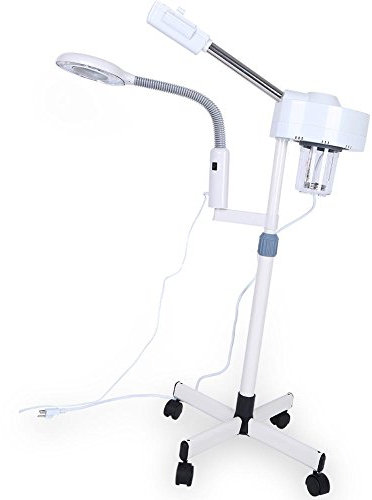 2 In 1 Vaporizzatore Facciale Ozono con 3X Lampada di Ingrandimento, Vaporizzatore Facciale Sauna facciale a vapore Attrezzatura Professionale Ozono Vaporizzatore Cura Salone della Stazione, 750W